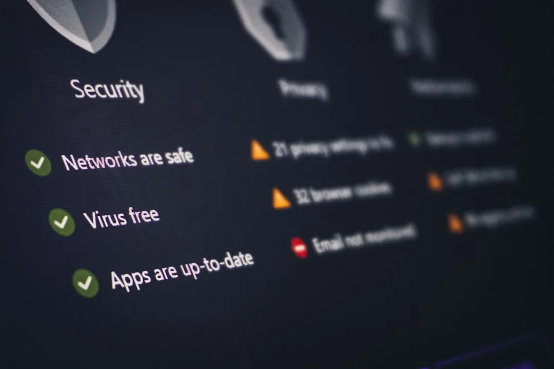 Antivirus software screen