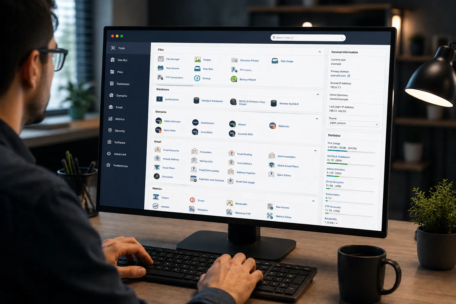 cpanel user interface
